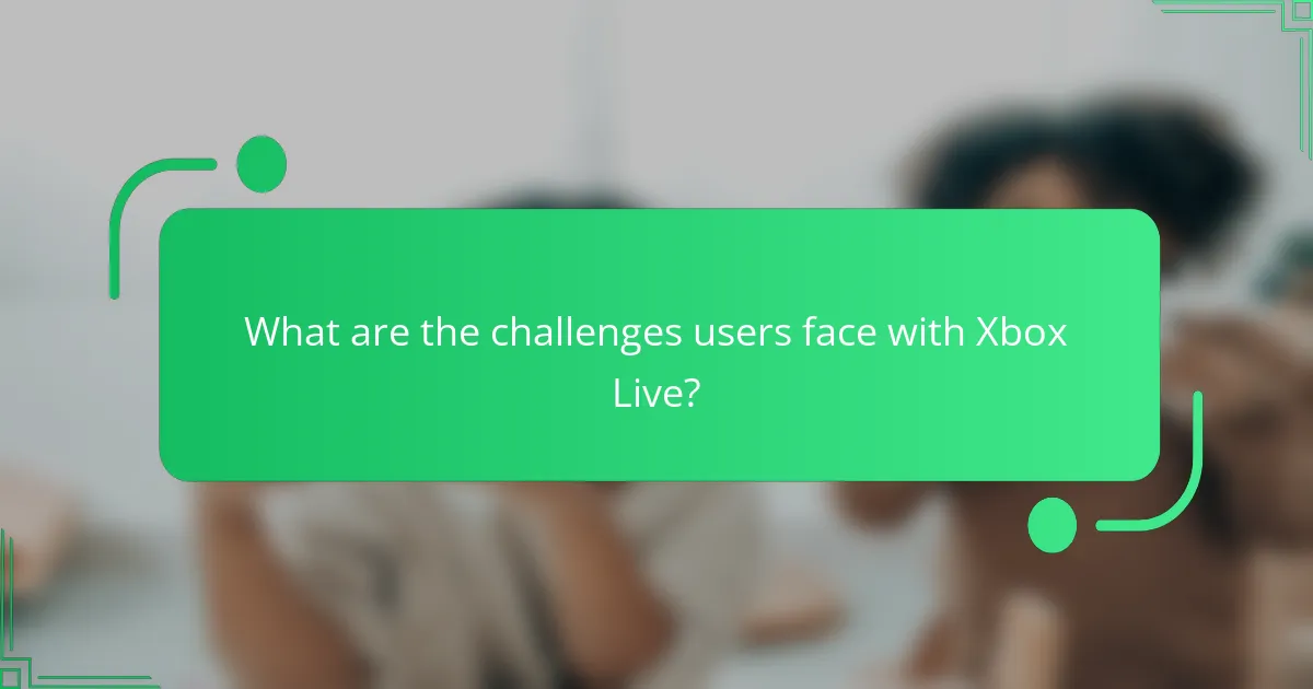 What are the challenges users face with Xbox Live?