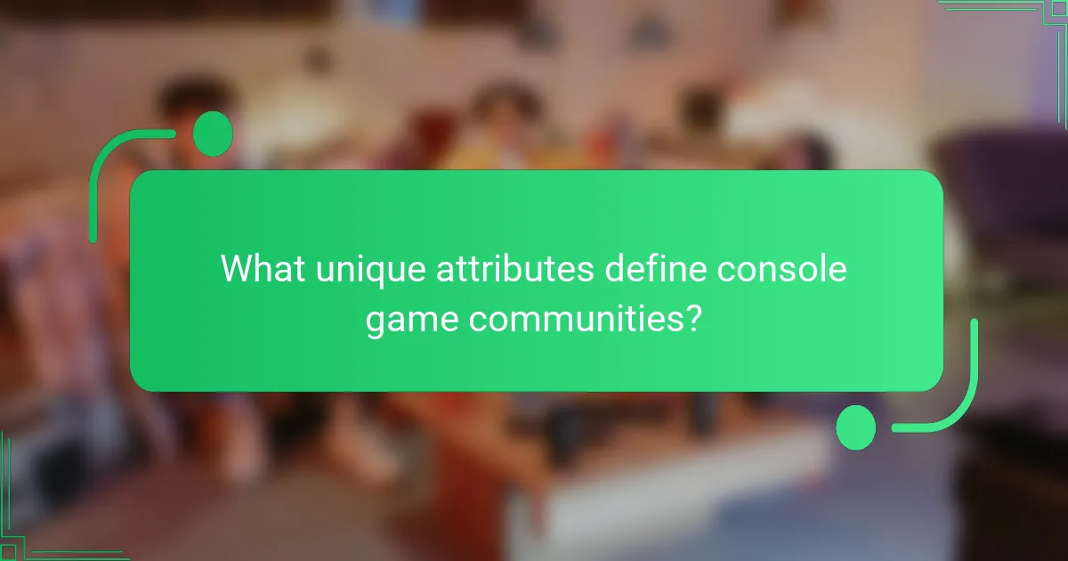 What unique attributes define console game communities?